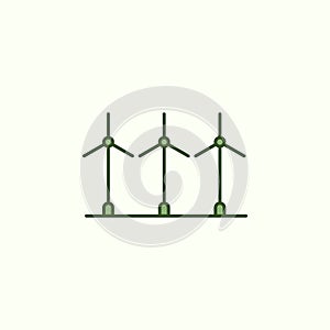 Electra windmills with simple color element icon photo