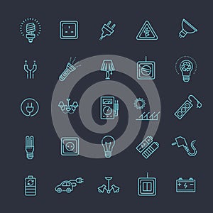 Electric accessories icons