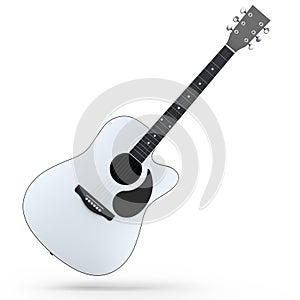 Electric acoustic guitar isolated on white background.