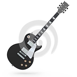 Electric acoustic guitar isolated on white background.