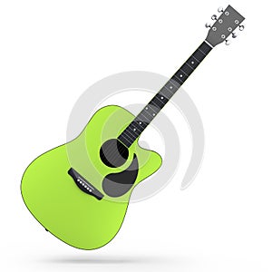 Electric acoustic guitar isolated on white background.