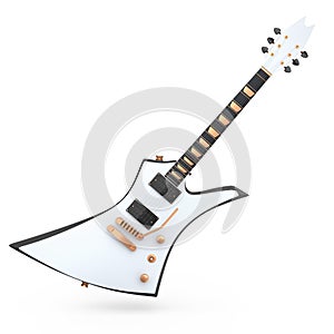 Electric acoustic guitar isolated on white background.