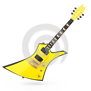 Electric acoustic guitar isolated on white background.