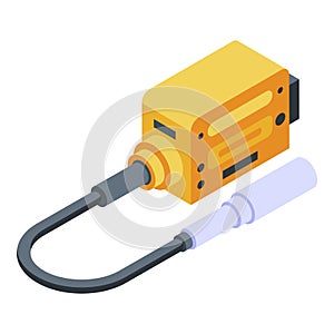 Electric adapter plug icon, isometric style