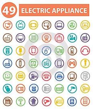 Electric appliance icons,Colorful icons