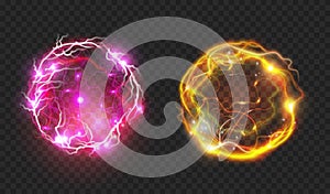 Electric ball, lightning circle strike impact