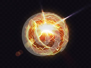 Electric ball, lightning fireball, energy flash photo