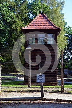 Electric barbed wires dead zone sign