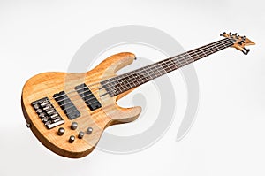 Electric bass guitar isolated on white