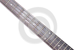 Electric Bass guitar neck isolated on white background