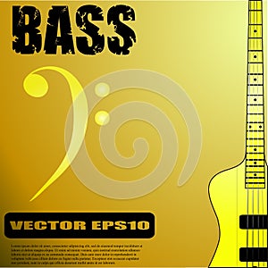 Electric bass guitar vector illustrations