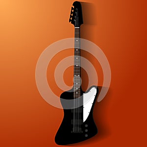 Electric bass guitar vector illustrations