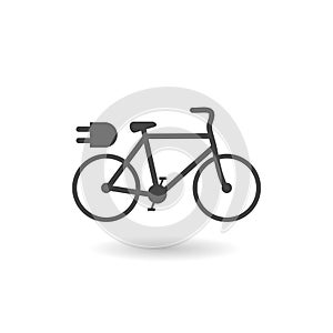 Electric bicycle icon with shadow