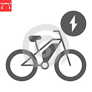 Electric bike glyph icon