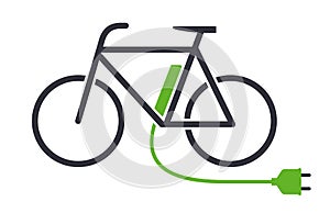 Electric bike icon bicycle charging station vector symbol