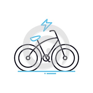 electric bike line icon, outline symbol, vector illustration, concept sign