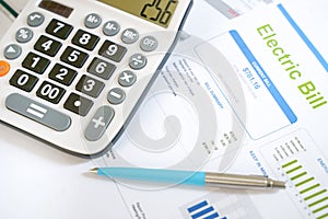 Electric bill statement and home energy consumption