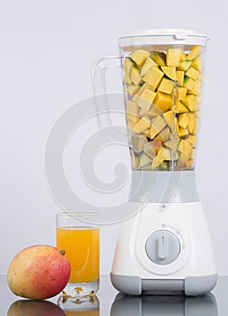 Electric blender kitchen equipment on white background