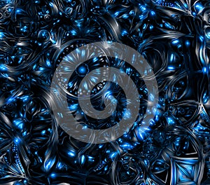 Electric Blue Abstract Art Glowing Orb Background Texture for Design Projects