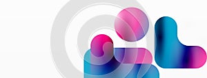 Electric blue circle with magenta pattern on white background