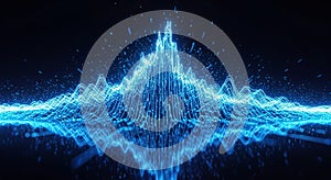 Electric Blue Data Waves: Abstract Visualization of Information Flow on Dark Background