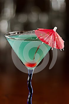 Electric blue lemonade martini