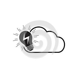 Electric bolt cloud shine idea frame decoration vector