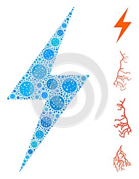 Electric Bolt Collage of CoronaVirus Elements