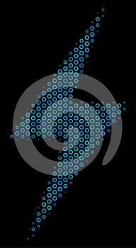 Electric Bolt Collage Icon of Halftone Spheres