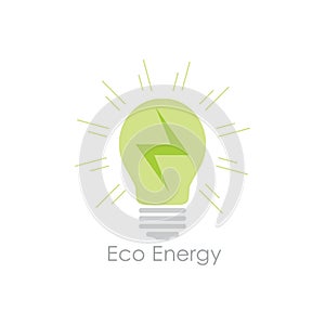 Electric bolt green eco energy shine design vector