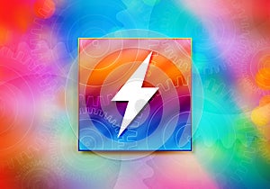 Electric bolt icon abstract colorful background bokeh design illustration