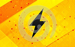 Electric bolt icon abstract digital banner yellow background