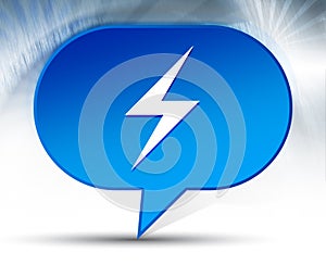 Electric bolt icon blue bubble background