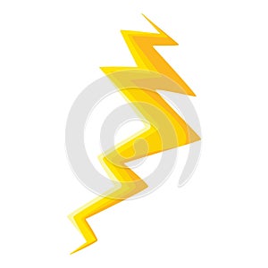 Electric bolt icon cartoon vector. Power charge shock