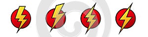 Electric Bolt and Thunder Energy Icon Vector