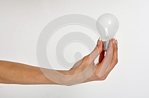 Electric bulb in hand