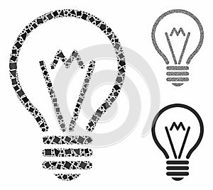 Electric bulb Mosaic Icon of Raggy Items