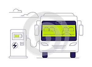 Electric bus abstract concept vector illustration.