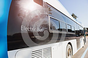 Electric bus on street