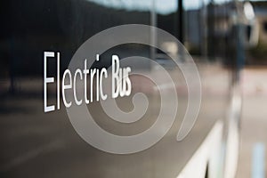 Electric bus on street