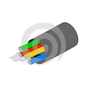 Electric cabel icon, isometric 3d style photo