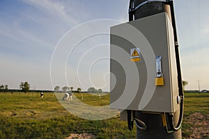 Electric cabinet with padlock