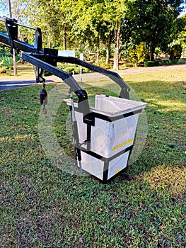 The electric cable car bucket. To maintain the high and low voltage distribution system