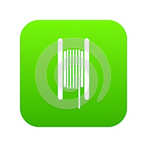 Electric cable in coil icon digital green