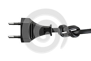 Electric cable with knot