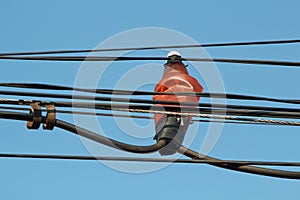 Electric cable lines improvisation repair photo
