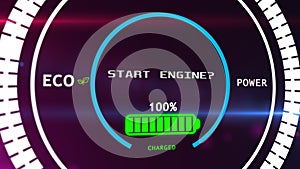 Electric car battery charging visionary dashboard