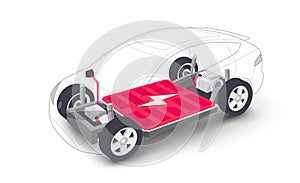 Electric car battery platform board scheme with body and chassis module battery pack photo