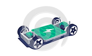 Electric car battery platform board scheme with chassis module battery cell pack