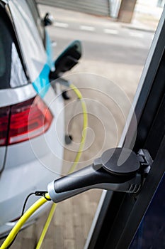 Electric car on charching station